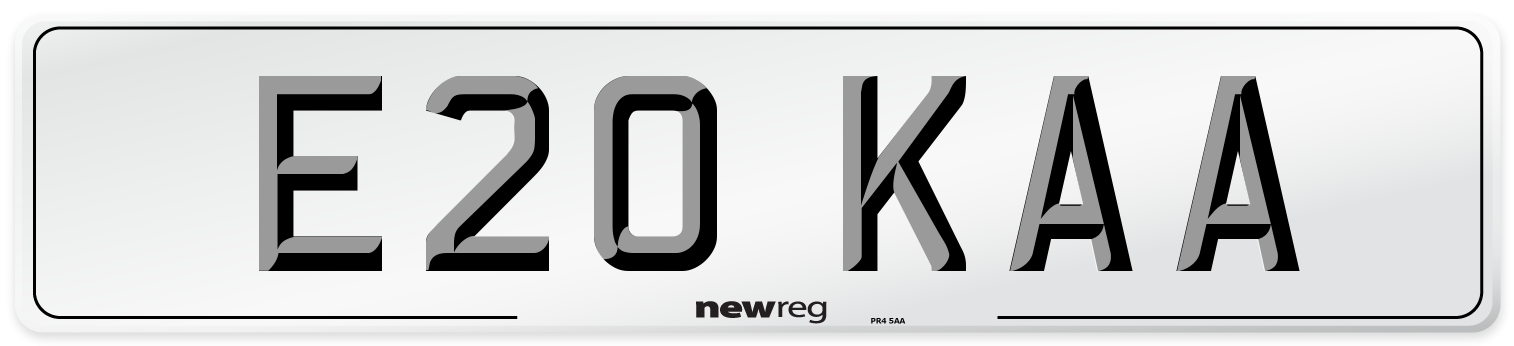 E20 KAA Number Plate from New Reg